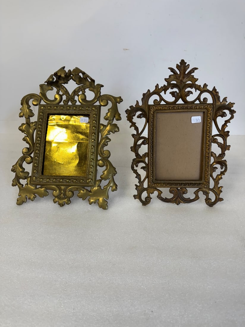 Very Fancy Brass Antique Picture Frames (2) (1 of 2)