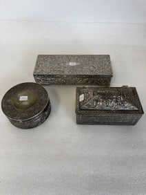 Collectible Silverplated Dresser Boxes (3)