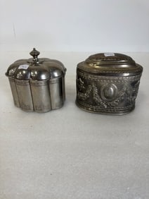 Collectible Silverplated Dresser Boxes (2)