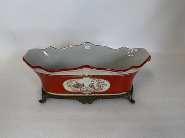 Bronze and Porcelain Center Piece