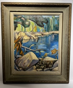 Arthur Lismer; Important Canadian Oil - Forest Pool Signed