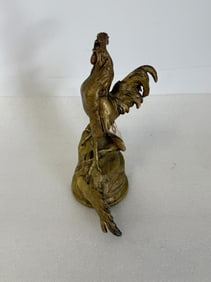 P. LeCourtier. Bronze. Rooster. Signed