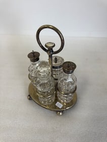 Antique Condiment Set with Bell