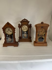 Antique Oak Ginger Bread Clocks (3)