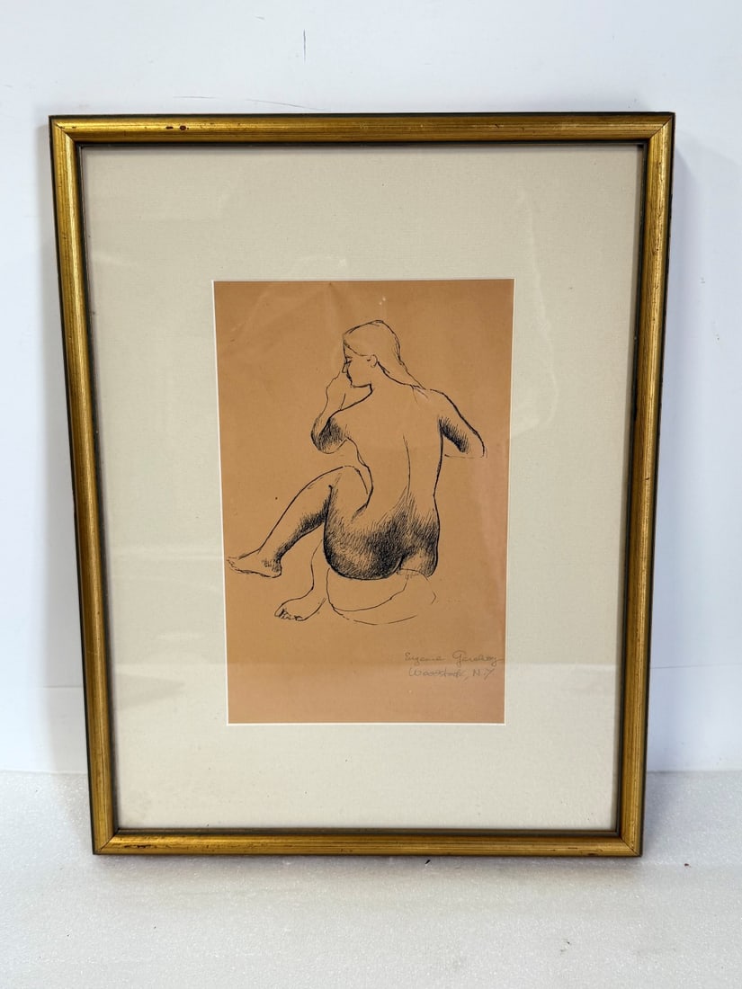 Eugenie Gershoy; 20thC. Modernist Ink Drawing Signed (1 of 4)