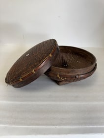 Antique Covered Splint Basket