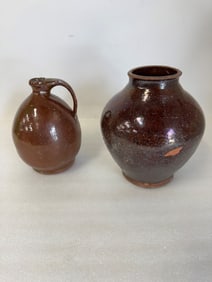 Brown Stoneware Jugs (2)