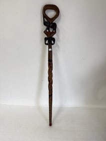 Intricatel Carved African Antique Cane