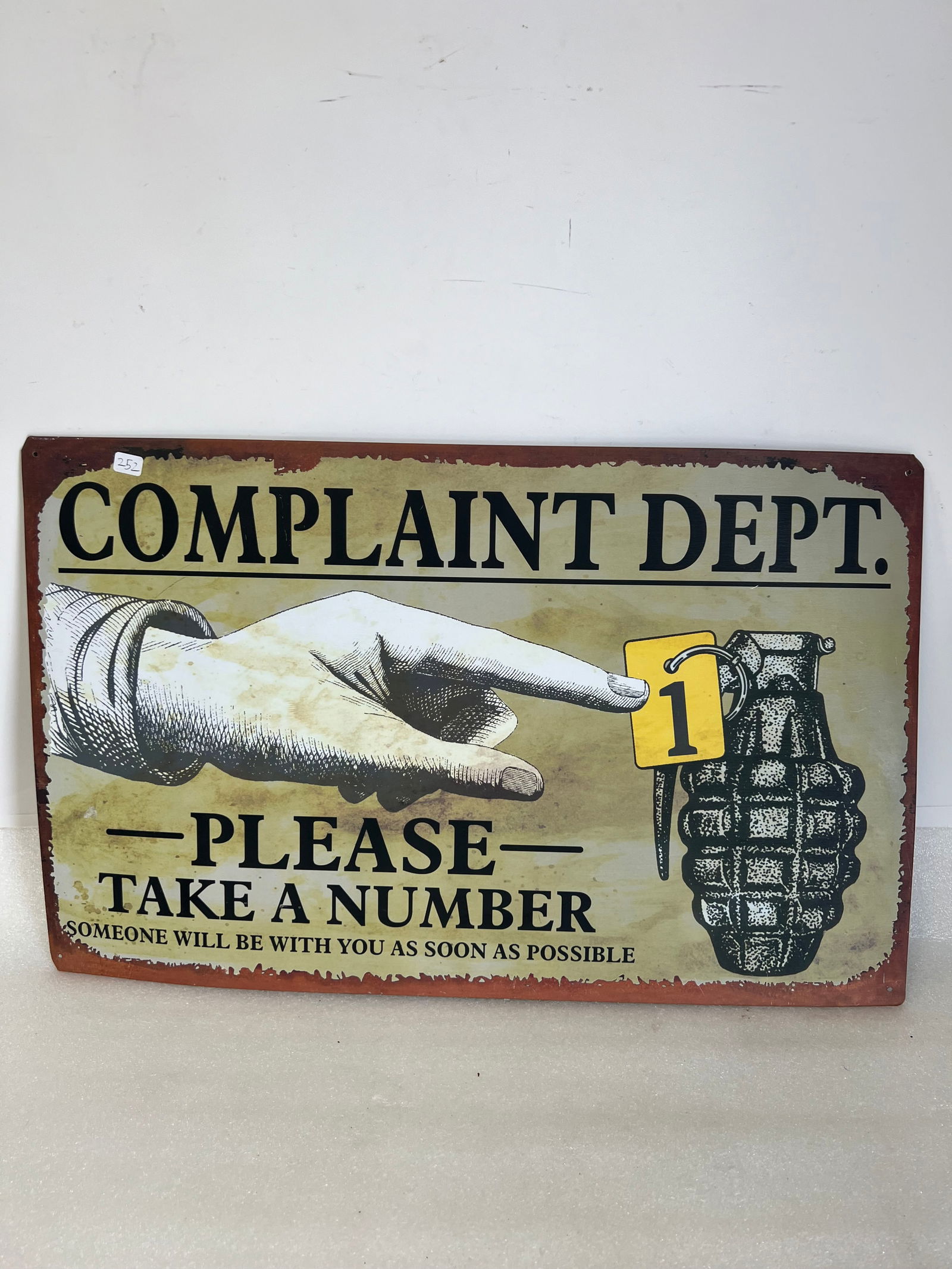 Complaint Department Tin Sign (1 of 2)