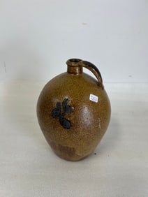 Antique Blue Decorated Stoneware Jug.