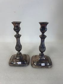 Pr.. Antique Sheffield Candlesticks