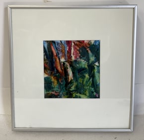 Annick DuCharme; 20thC. Abstract Oil on Paper Signed