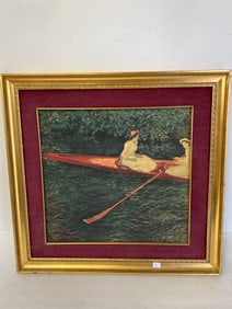 Victorian Style Print  Women in Row Boat