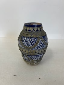 Superb Silver Mounted Pottery Vase