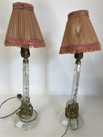 Two Vintage Glass Crystal Lamps