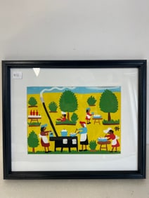 Clementine Hunter. Oil on Paper Signed