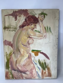 George Luks. Oil. Nude. Signed