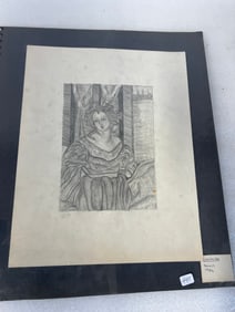 India Ink Drawings (2) One Sgd. Annie