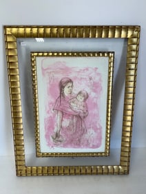 Pastel Mother and Child