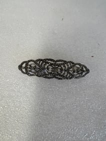 Sterling Silver and Marasite Brooch