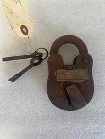 Cast Iron Lock. Property of New York Insane Asylum