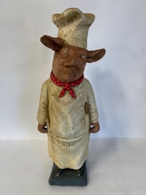 Pottery Pig Chef Figure