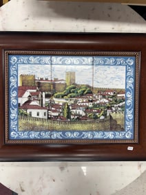 Enameled Tiles,, Obidos, Portugal Framed