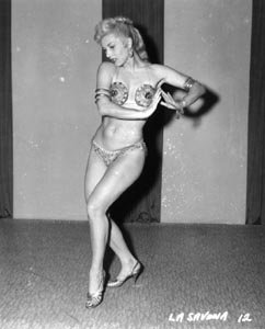 Irving Klaw Classic Pin-ups (18): Black and White. Original Negatives from the Irving Klaw Archives. La Savona in various poses. The lot includes eighteen prints made from the negatives. 4"x5"