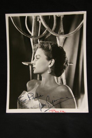Jean Simmons Signed Photographs (2): Signed in ink, "For Paula (Klaw), Jean Simmons"; signed in white ink, "For Ira (Kramer), Jean Simons". 8x10