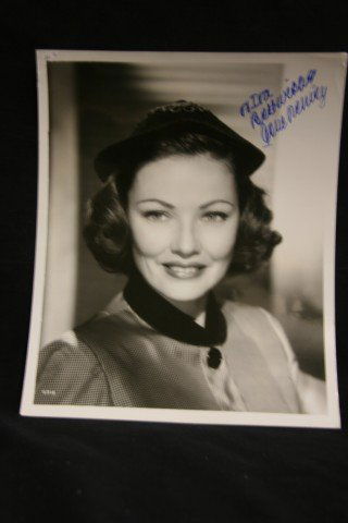 Gene Tierney Signed Photograph: Signed in ink, "To Ira (Kramer), Best Wishes, Gene Tierney" 8x10