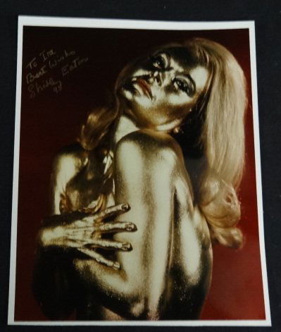 Shirley Eaton Signed Photograph: Signed in gold ink, "To Ira (Kramer), Best Wishes, Shirley Eaton" 8x10