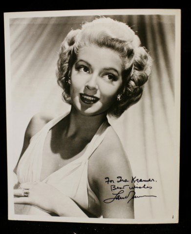 Lana Turner Signed Photograph: Signed in black marker, "For Ira Kramer, Best Wishes, Lana Turner" 8x10