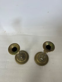 Pr. Antique Brass Candlesticks