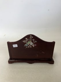 Antique Mother of Pearl Inlaid Letter Rack
