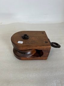 Antique Oversized Wooden Pulley