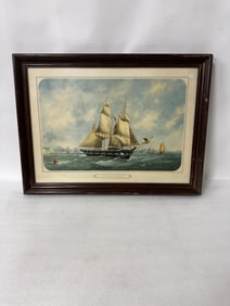 French Ship Lithograph Le Bresilien
