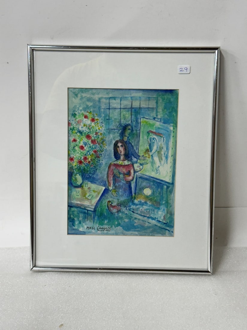 Marc Chagall Watercolor Sgd. (1 of 2)