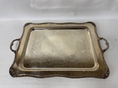 Vintage Fancy Silver & Copper Tray