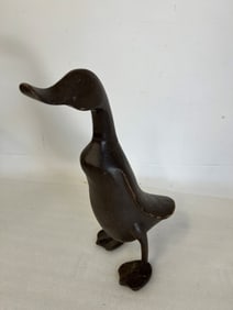 Antique Carved Wooden Duck Figure