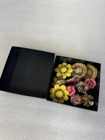 Vintage Earrings (5) and a Pin