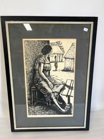 Antique Lithograph. Sgd. Indiscernibly