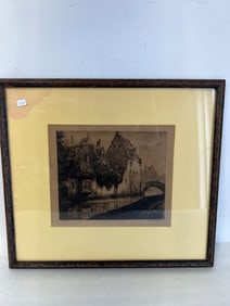 Antique Lithograph. Sgd. Indiscernibly