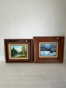 Oils on Canvas. Both Signed.