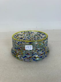 Vintage Spatterware Art Glass Bowl