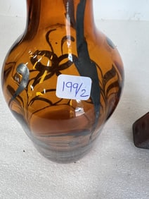 Silver Overlay Glass Bottle & Second Bottle (2)
