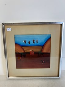 Pastel. Hopi Mudheads. Framed.