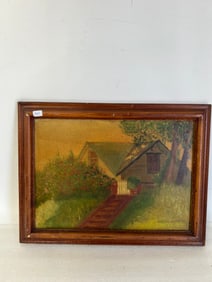 Oil on Board Cottage Sgd. Sargent