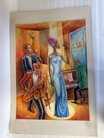 Covarrubius Watercolor. Jazz Band Sgd.