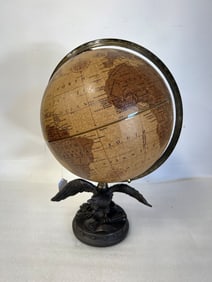 Vintage Globe Carved Wooden Eagle Base