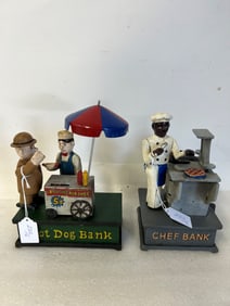 Two Cast Iron Mechanical Banks